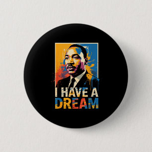 Badge Rond 5 Cm mois de l'histoire des Noirs martin a un rêve luth