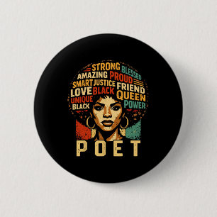 Badge Rond 5 Cm Mois de l'histoire des Noirs Poète Art de fierté n