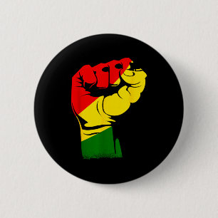 Badge Rond 5 Cm Mois de l'histoire des Noirs Poing puissant Afriqu