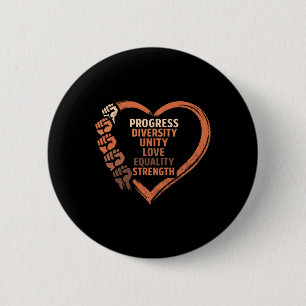 Badge Rond 5 Cm Mois de l'histoire des Noirs Poings Diversité Équi