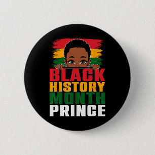 Badge Rond 5 Cm Mois de l'histoire des Noirs Prince Little Melanin
