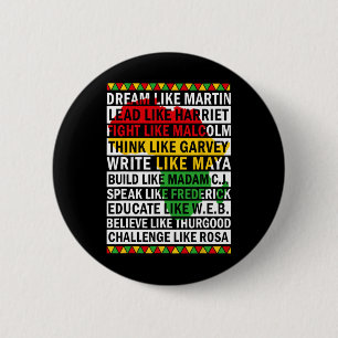 Badge Rond 5 Cm Mois de l'histoire des Noirs Rêve comme des leader