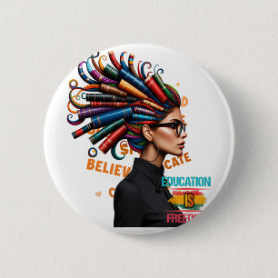 Badge Rond 5 Cm Mois de l'histoire des Noirs Rêve comme les leader