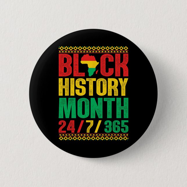 Badge Rond 5 Cm Mois De L'Histoire Noire 247365 Chemise Afrique Po (Devant)