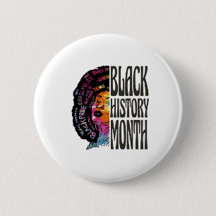 Badge Rond 5 Cm Mois De L'Histoire Noire Afro-Américaine Et Junett