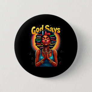 Badge Rond 5 Cm Mois de l'histoire noire Dieu dit que je suis June
