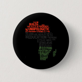 Badge Rond 5 Cm Mois de l'histoire noire Red Green et Black Africa