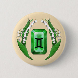 Badge Rond 5 Cm Mois de naissance Mai Gemini