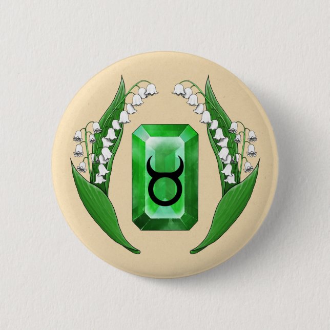 Badge Rond 5 Cm Mois de naissance mai Taurus (Devant)
