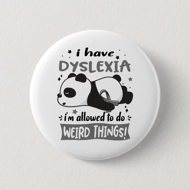 Badge Rond 5 Cm Mois de sensibilisation à la dyslexie Cadeaux de r (Devant)