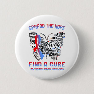 Badge Rond 5 Cm Mois de sensibilisation à la fibrose pulmonaire C
