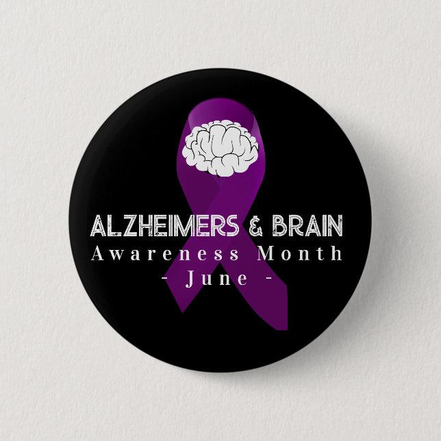 Badge Rond 5 Cm Mois de sensibilisation à la maladie d'Alzheimer e (Devant)