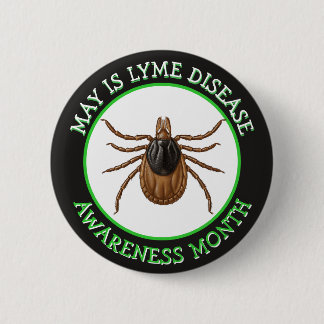 Badge Rond 5 Cm Mois de sensibilisation à la maladie de Lyme | Tiq
