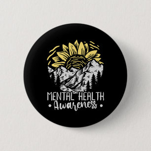 Badge Rond 5 Cm Mois de sensibilisation à la santé mentale des tou