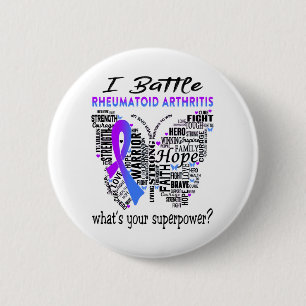 Badge Rond 5 Cm Mois de sensibilisation à l'arthrite rhumatoïde