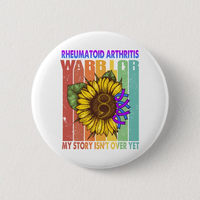 Badge Rond 5 Cm Mois de sensibilisation à l'arthrite rhumatoïde Ca (Devant)