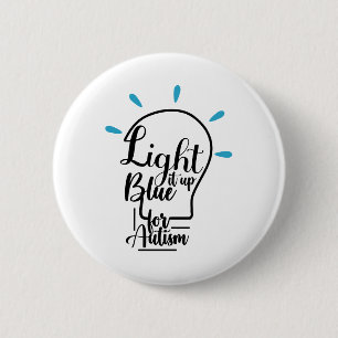Badge Rond 5 Cm Mois de sensibilisation à l'autisme Soutien Allume