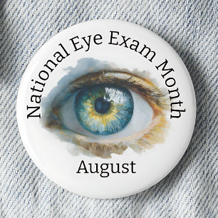Badge Rond 5 Cm Mois de sensibilisation à l'examen de la vue natio