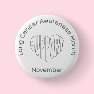 Badge Rond 5 Cm Mois de sensibilisation au cancer du poumon de cou