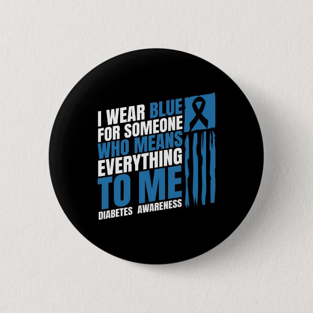 Badge Rond 5 Cm Mois de sensibilisation au diabète Messy Bun Mère  (Devant)