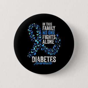 Badge Rond 5 Cm Mois de sensibilisation au diabète Papillons Bleu