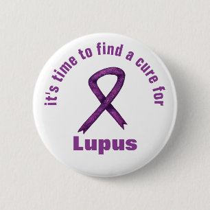 Badge Rond 5 Cm Mois de sensibilisation au lupus / Ruban violet Te