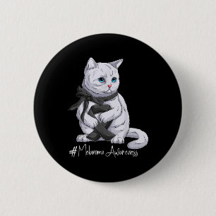 Badge Rond 5 Cm Mois de sensibilisation au mélanome Chat noir au r