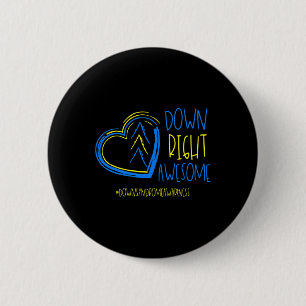 Badge Rond 5 Cm Mois De Sensibilisation Au Syndrome Vers Le Bas Ve