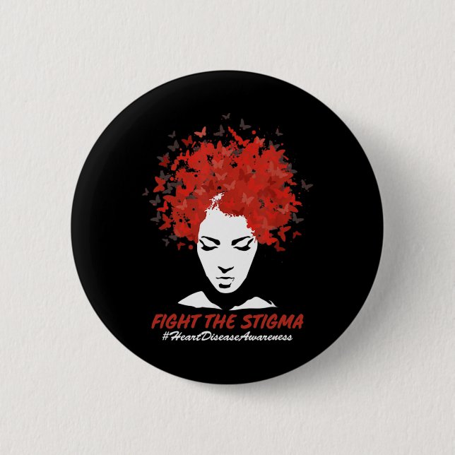 Badge Rond 5 Cm Mois de sensibilisation aux maladies cardiaques Lu (Devant)