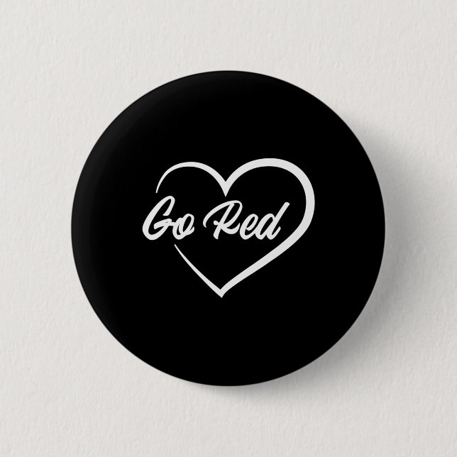 Badge Rond 5 Cm Mois de sensibilisation aux maladies cardiaques Re (Devant)