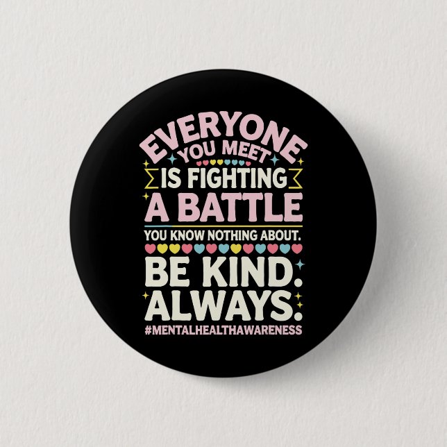 Badge Rond 5 Cm Mois de sensibilisation aux maladies mentales Mois (Devant)
