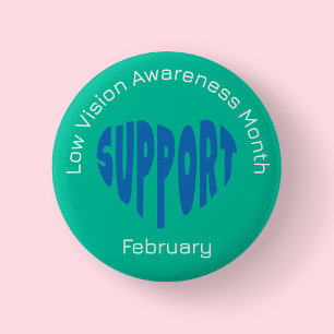Badge Rond 5 Cm Mois de sensibilisation aux malvoyances bleues et 