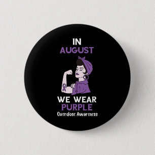 Badge Rond 5 Cm Mois de sensibilisation aux surdoses en août Ruban