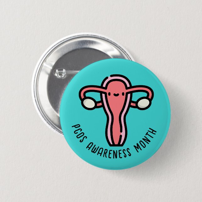 Badge Rond 5 Cm Mois de sensibilisation du PCOS (Devant & derrière)