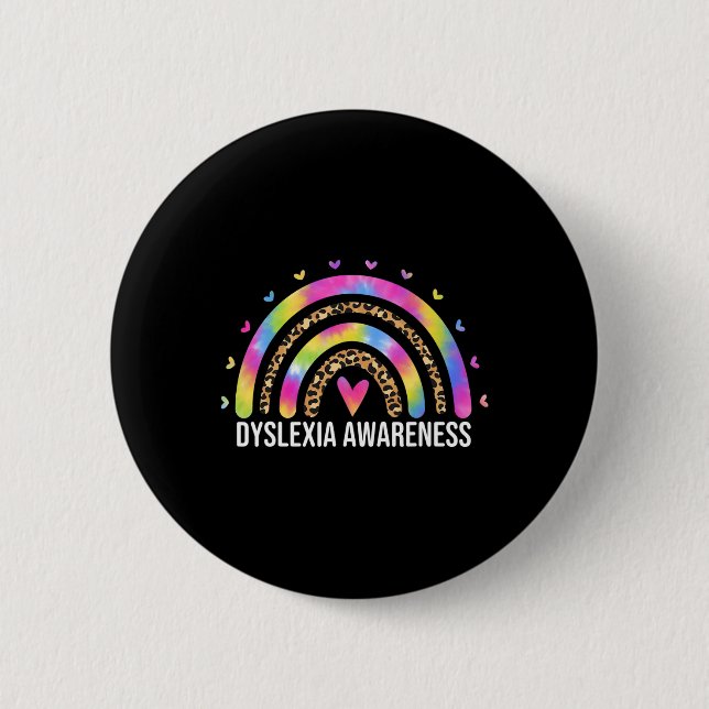 Badge Rond 5 Cm Mois De Sensibilisation Leopard Arc-en-ciel Pour F (Devant)