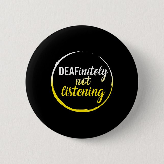 Badge Rond 5 Cm Mois De Sensibilisation Sans Écouter Asl Lang (Devant)