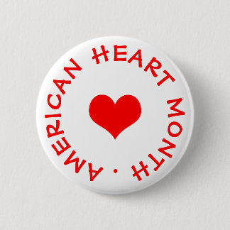 Badge Rond 5 Cm Mois du coeur américain
