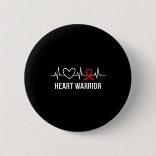 Badge Rond 5 Cm Mois du guerrier du cœur Ruban rouge Cadeaux de ba