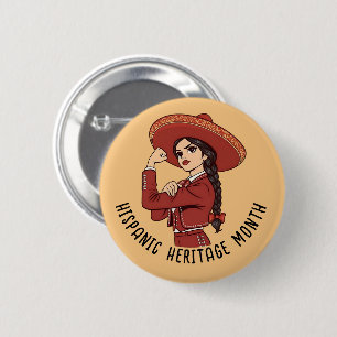 Badge Rond 5 Cm Mois du patrimoine hispanique Mariachi