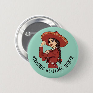 Badge Rond 5 Cm Mois du patrimoine hispanique Mariachi