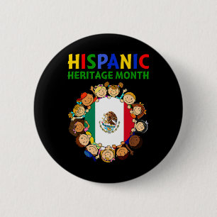 Badge Rond 5 Cm Mois du patrimoine hispanique Mexique Enfants Garç
