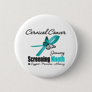 Badge Rond 5 Cm Mois examinant national de janvier - cancer du col
