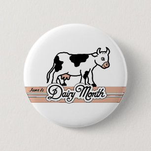 Badge Rond 5 Cm Mois laitier rétro