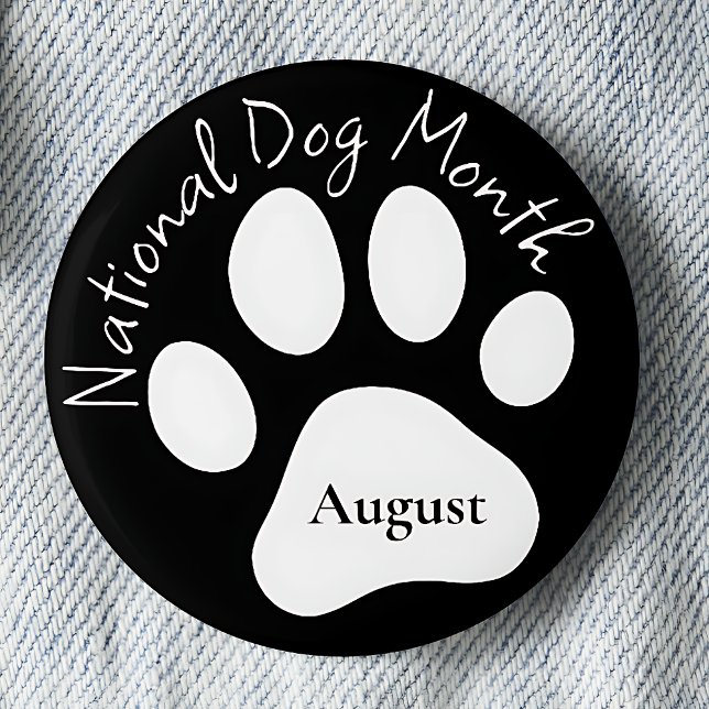 Badge Rond 5 Cm Mois national du chien d'août (Créateur téléchargé)