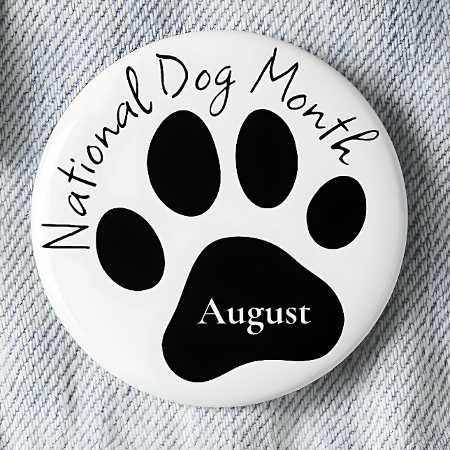 Badge Rond 5 Cm Mois national du chien d'août (Créateur téléchargé)