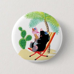 Badge Rond 5 Cm mole sur la plage