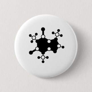 Badge Rond 5 Cm Molécule de caféine