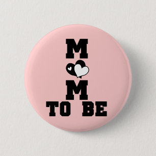 Badge Rond 5 Cm MOM à être - Texte noir