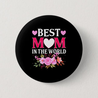 Badge Rond 5 Cm Mom in the world mommy floral mother's day cute mo