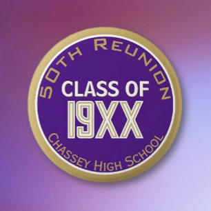 Badge Rond 5 Cm Momento ! Bouton de réunion de classe 50e personna
